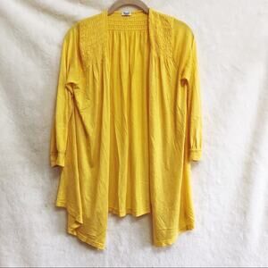 Splendid Yellow Flowy Open Cardigan